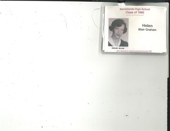 Student ID card shows Helen Blair's photo, name, and graduation year.
