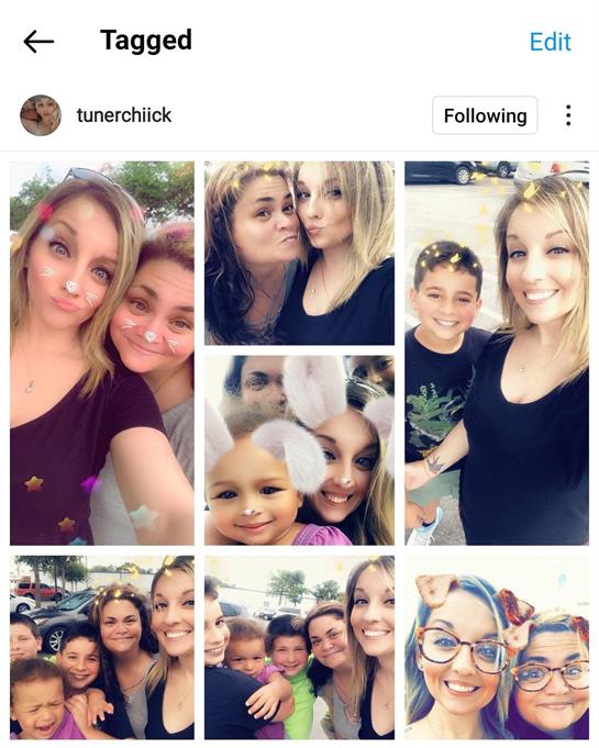 Friends and family taking selfies together in a lively outdoor setting.