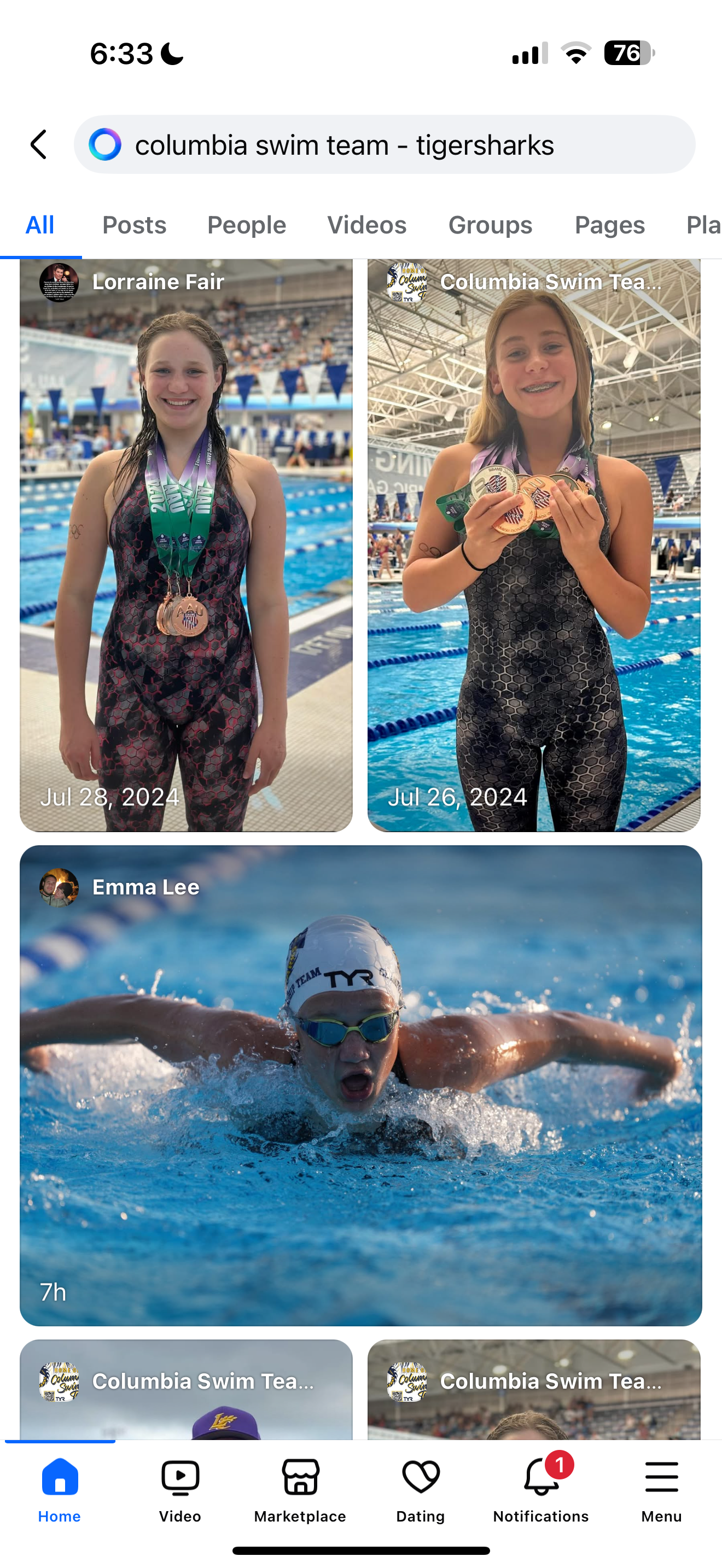 Young swimmers proudly display medals and participate in an exciting swimming event in July.