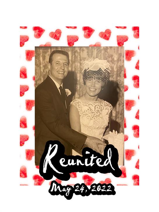 Couple reunites, cherishing sweet memories at a heart-themed wedding gathering.