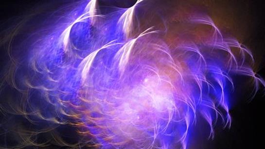 Colorful swirls of blue and purple create a dynamic abstract artwork full of movement.