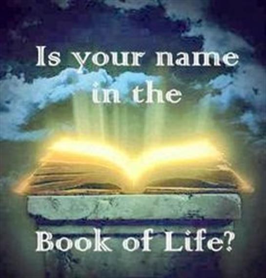 An open book glows with light, prompting reflection on existence and one's name in the Book of Life.
