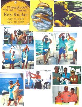 Friends celebrate a successful fishing trip, showing off their catches under clear skies.