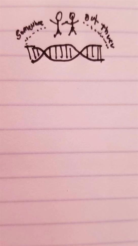 A whimsical cat character is illustrated on lined notebook paper, showcasing playful creativity.