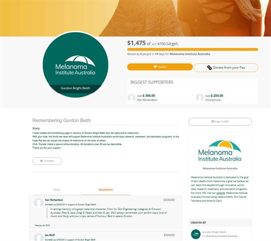 Supporters contribute to skin cancer research through a community fundraising effort in Sydney.