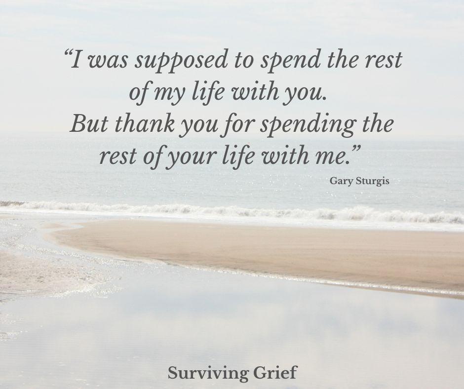 A heartfelt quote about love and gratitude is displayed over a peaceful beach background at sunset.