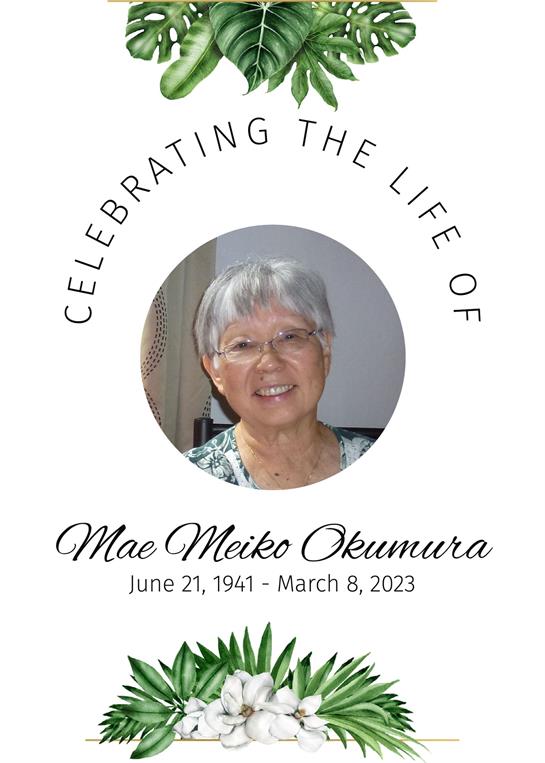 Family and friends gather to honor Mae Meiko Okumura’s life, sharing memories and love.