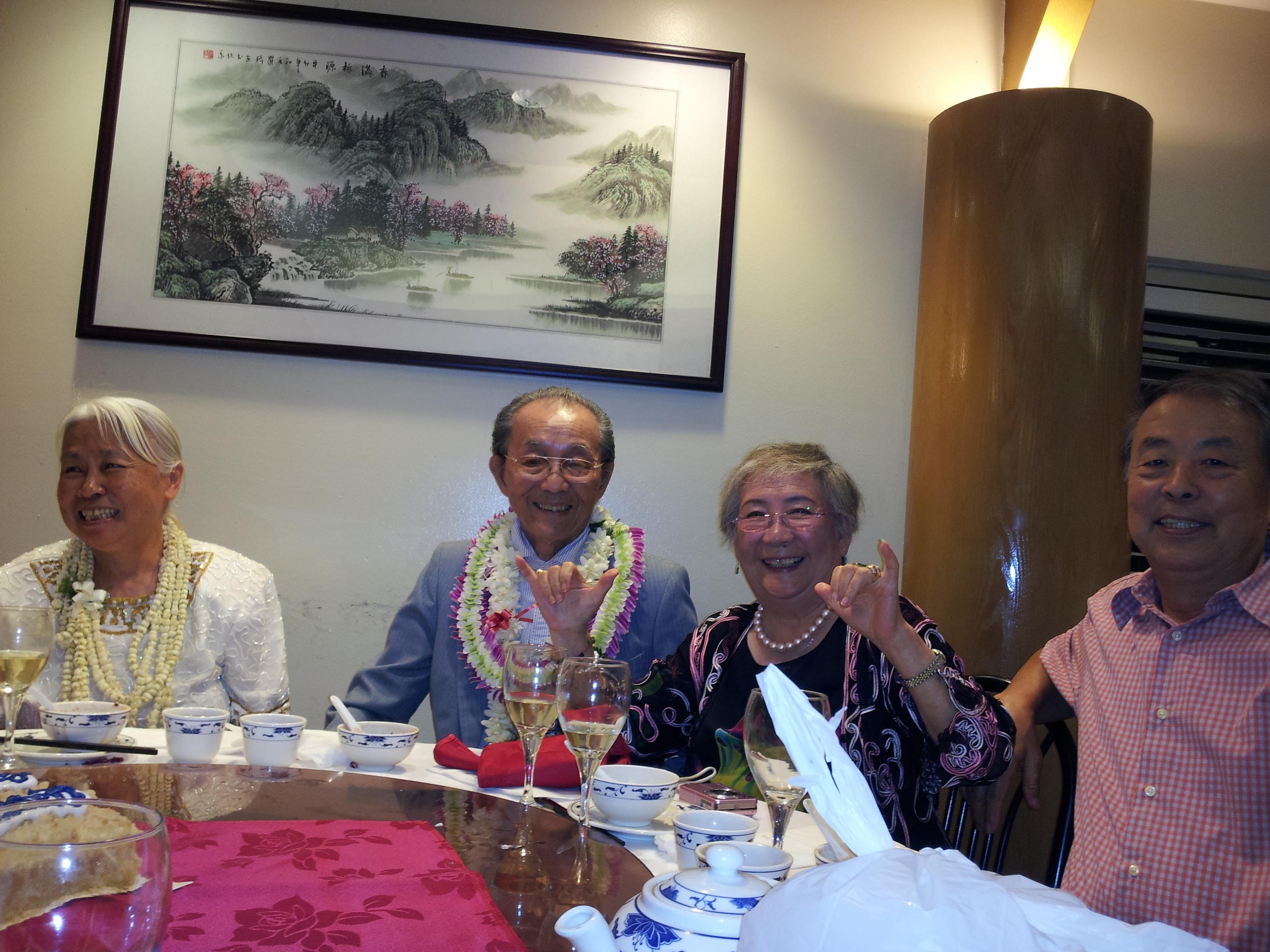 A group of people sitting at a table