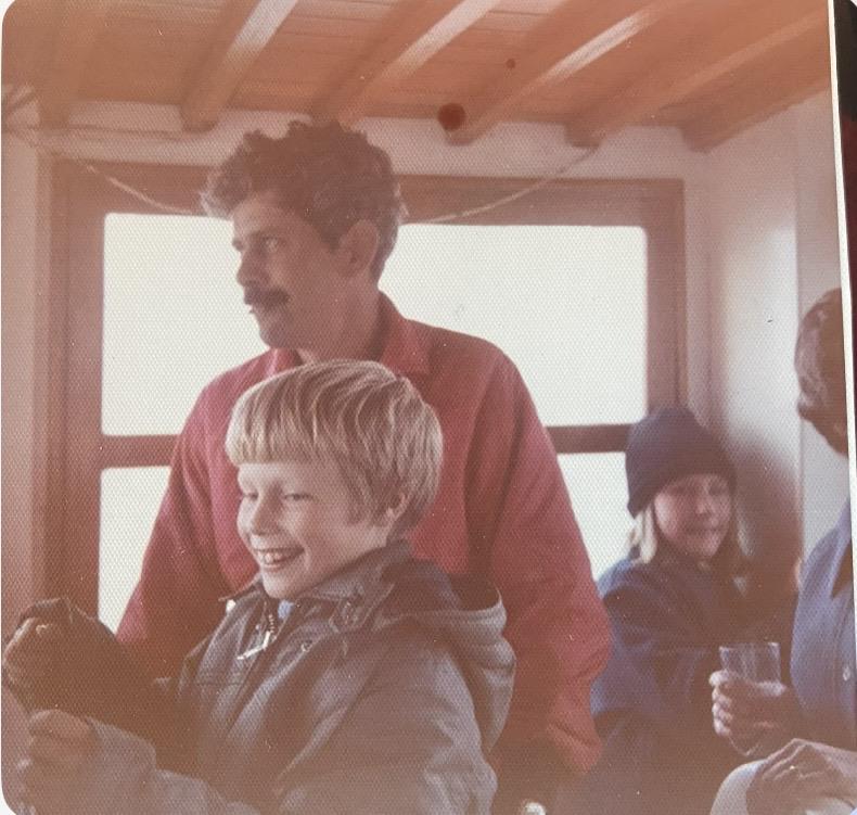 A group of people in a cabin