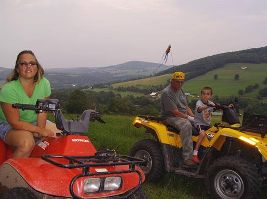 A group of people on atvs