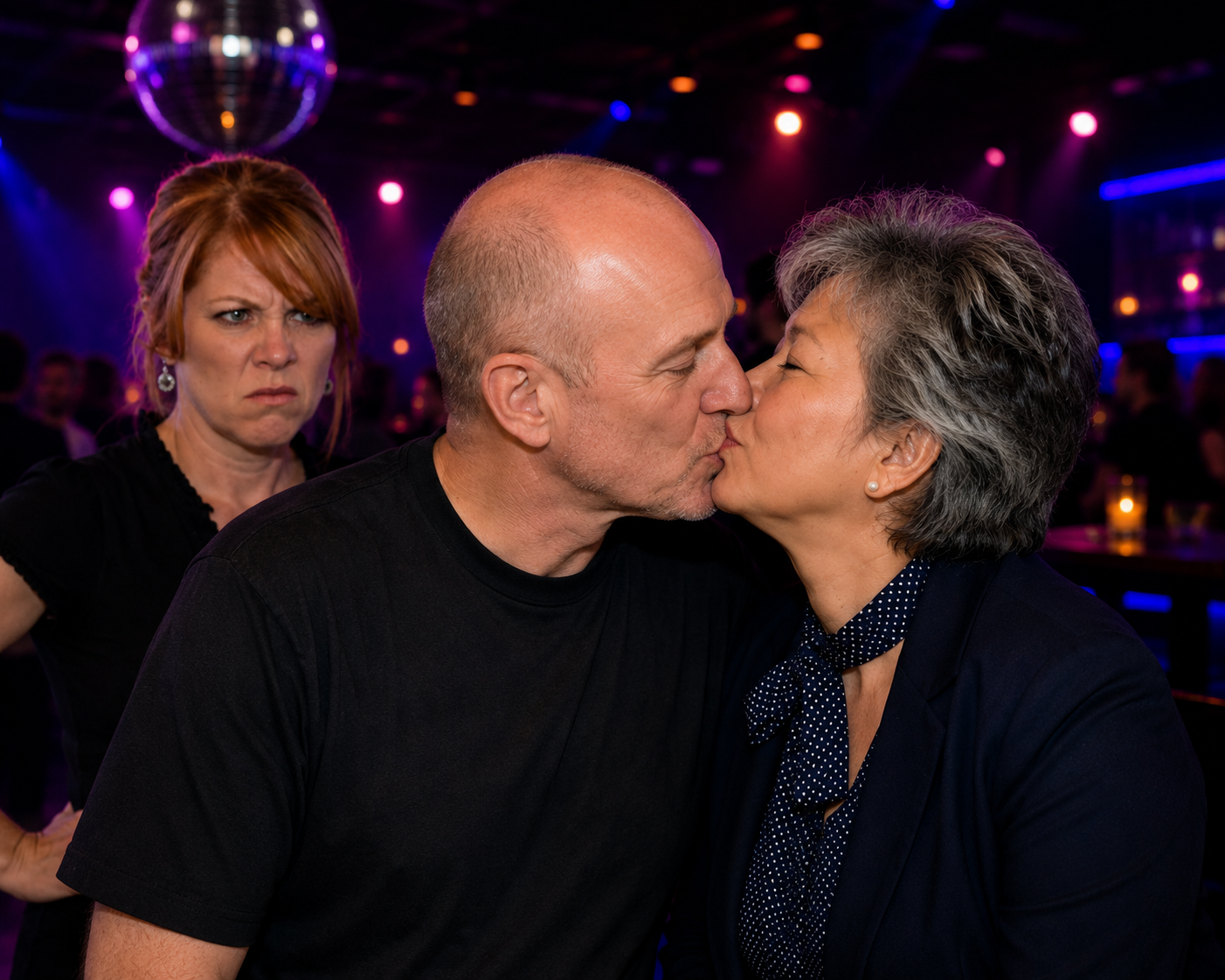 A man and woman kissing