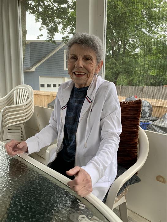 A woman sitting at a table