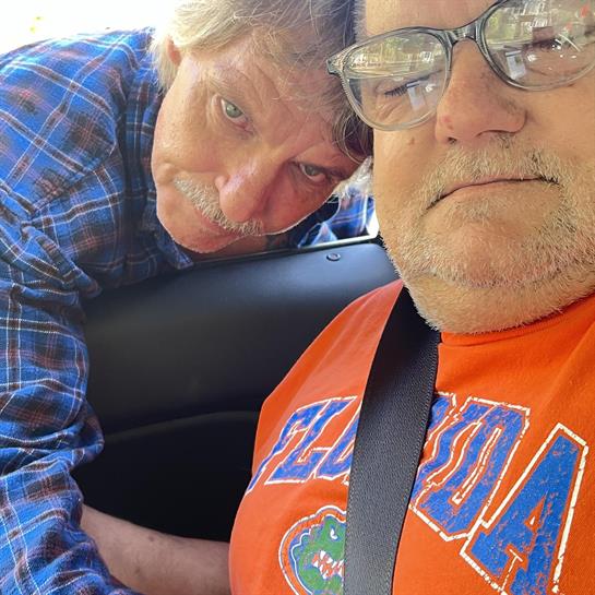 Two men taking a selfie