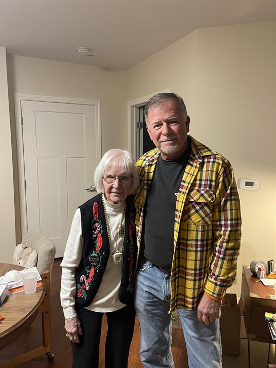 A man and woman standing together