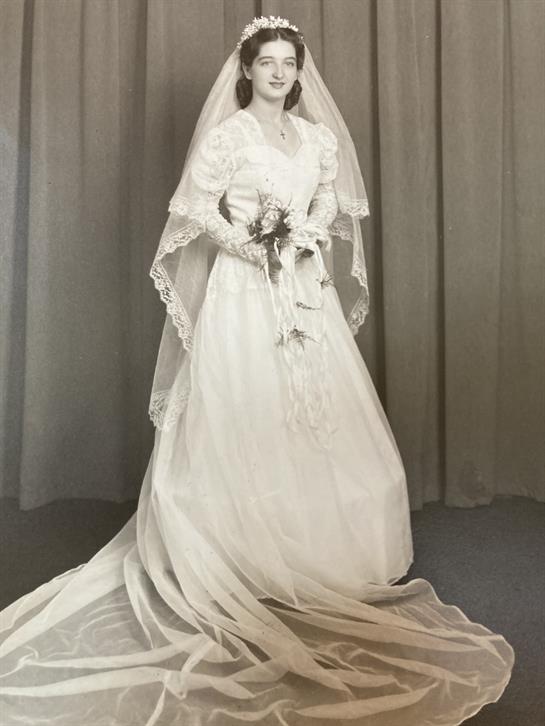 A woman in a wedding dress