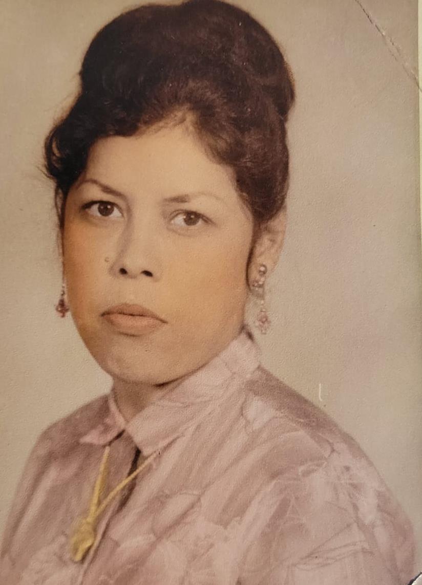 A woman with a hair bun