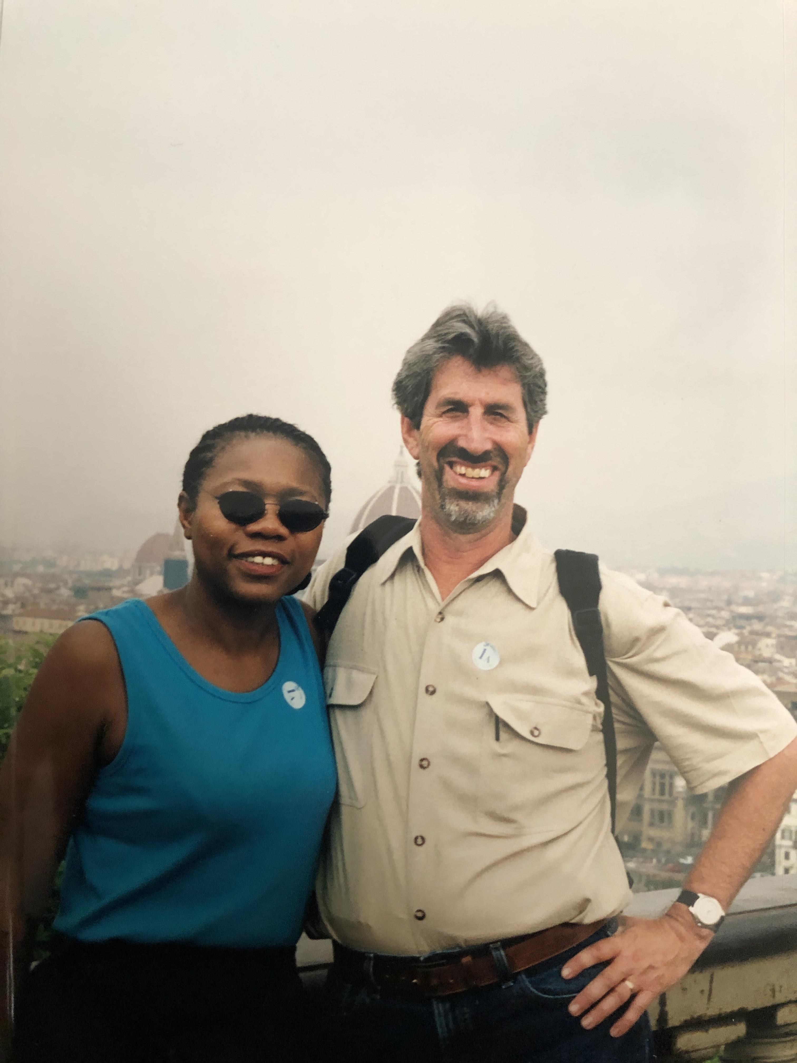 A man and woman standing together