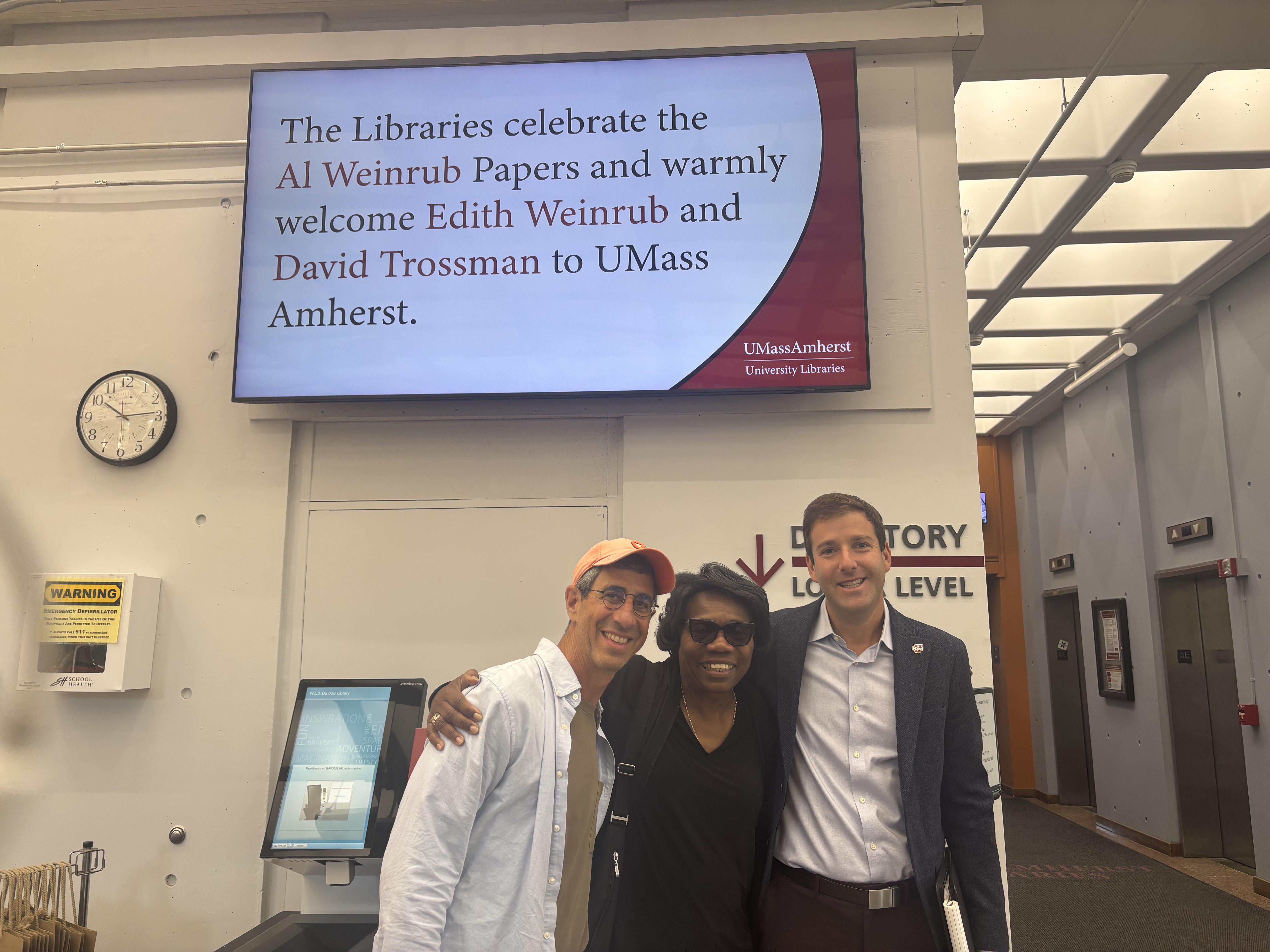 Guests gather at UMass Amherst Libraries to celebrate Edith Weinrub and David Trossman.