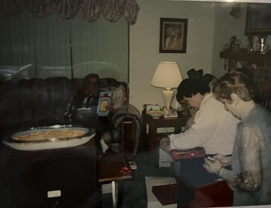 A group of people in a living room
