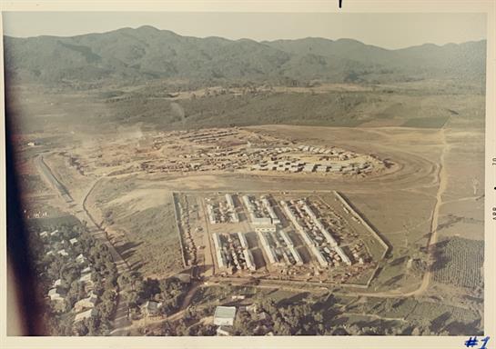 An aerial view of a village