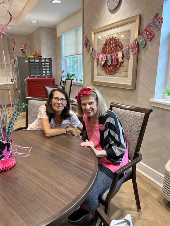 Two women sitting at a table