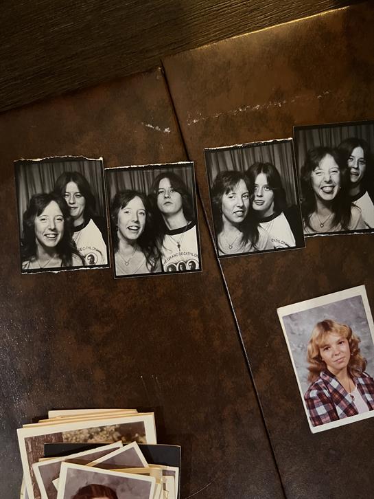 A group of pictures on a table