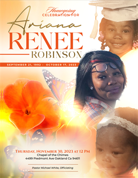 Memorial event for Arianna Renee Robinson with tributes and remembrance activities.