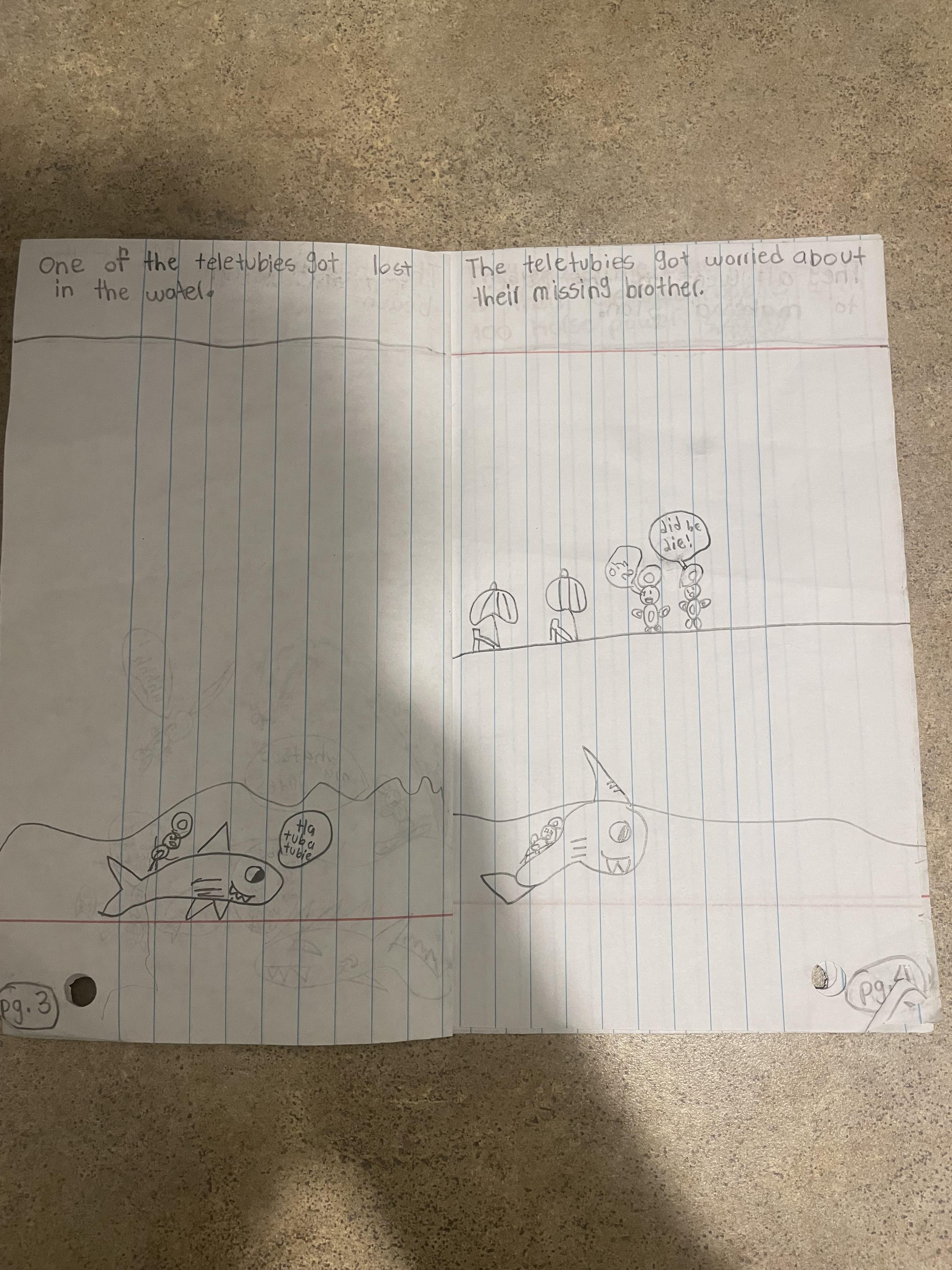 A piece of paper with drawings on it