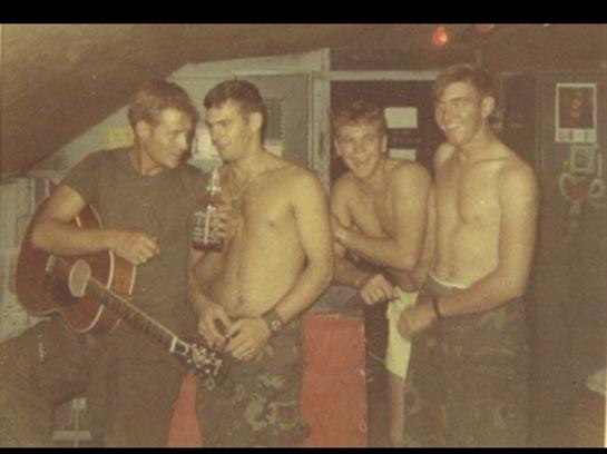 A group of men with no shirt