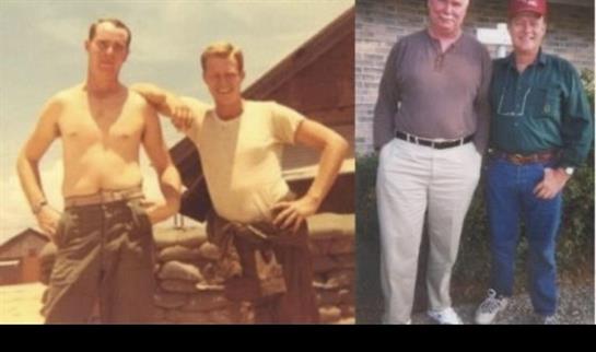 A collage of men posing for a picture