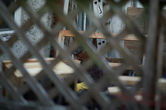 A man working on a woodworking project