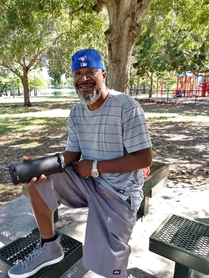 A man sitting on a bench
