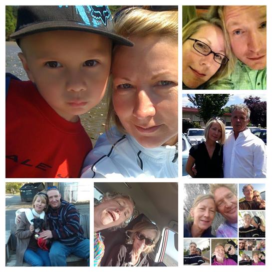 Family members share joyful moments together across different locations and activities.