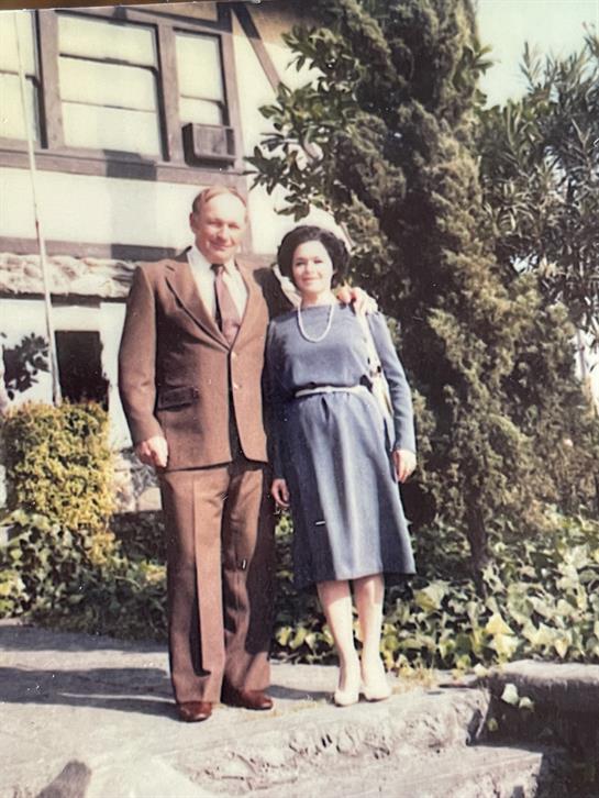 A man and woman standing together