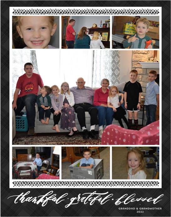 A collage of a family photo
