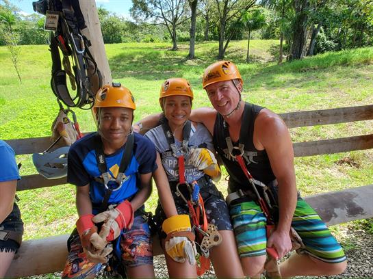A group of people wearing safety gear