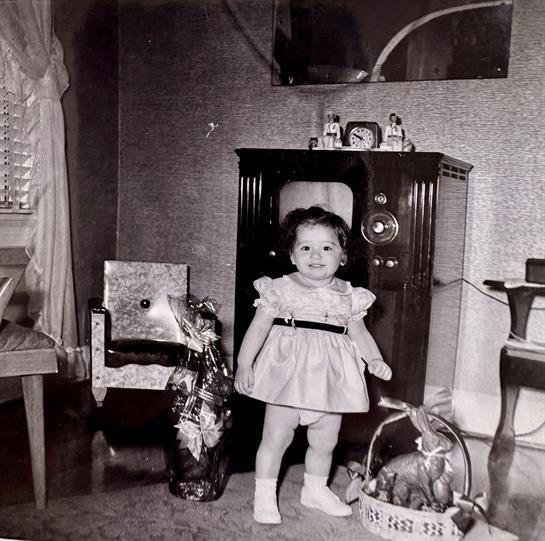 A child standing in a room