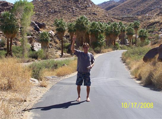 A man standing on a road