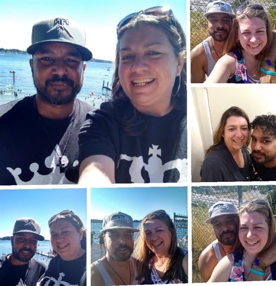 Friends enjoy a fun day at the beach, taking selfies and making memories together.