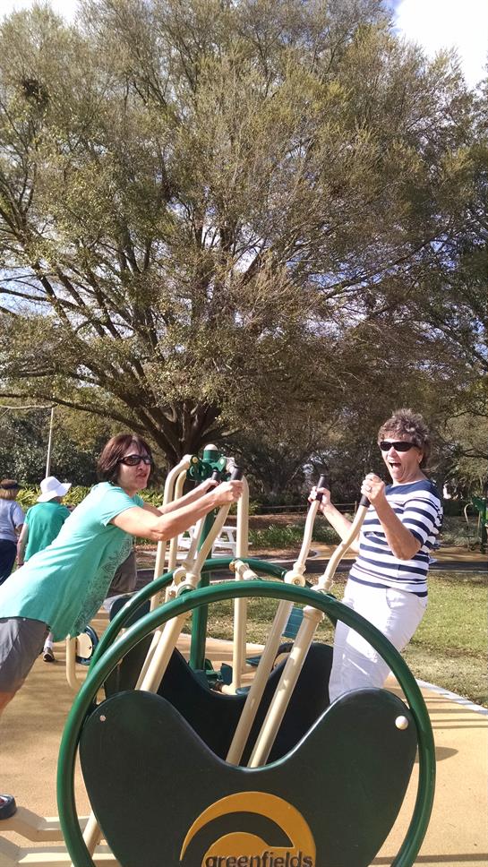 Two women on a playground