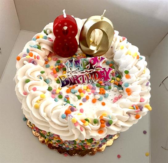A birthday cake with a candle