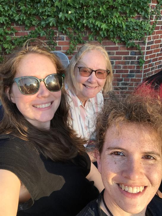 A group of people taking a selfie