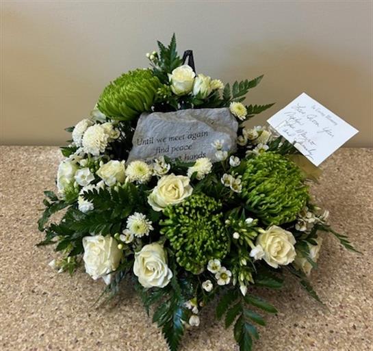 A bouquet of flowers on a table