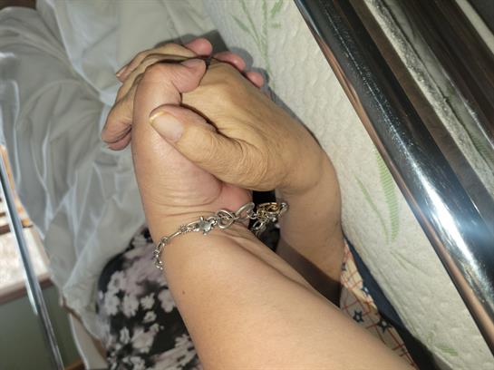 A person holding their hands