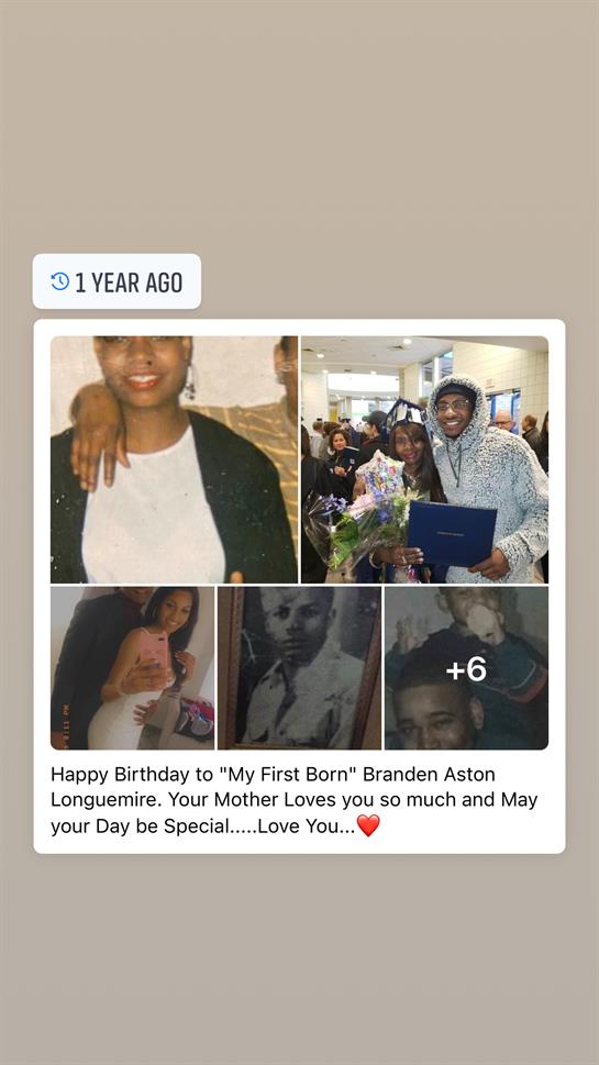 Family joyfully celebrates Branden Aston Longuemire's birthday with smiles and shared moments.