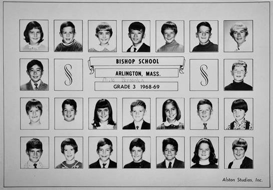A collage of a school photo album
