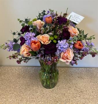 A bouquet of flowers in a vase