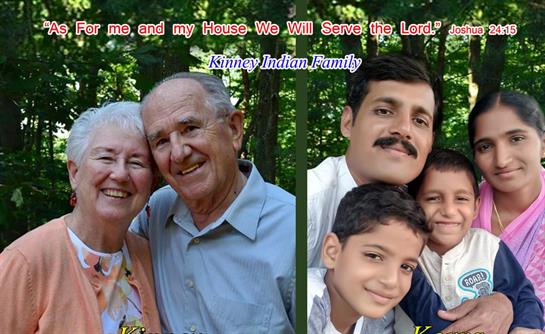 Two families unite in a green outdoor setting, smiling and celebrating their bond.