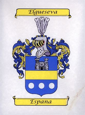 A blue and yellow coat of arms
