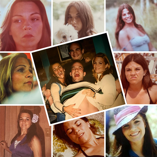 A collection of nostalgic portraits capturing joyful social interactions and diverse expressions.